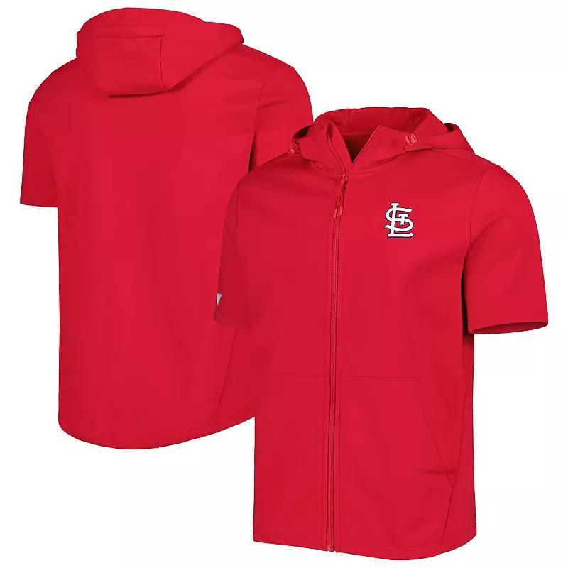 Men's Levelwear Red St. Louis Cardinals Recruit Full-Zip Short Sleeve Hoodie, Size: Medium Product Image