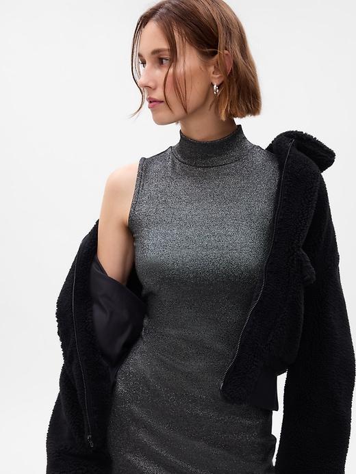 Metallic Mockneck Midi Dress Product Image
