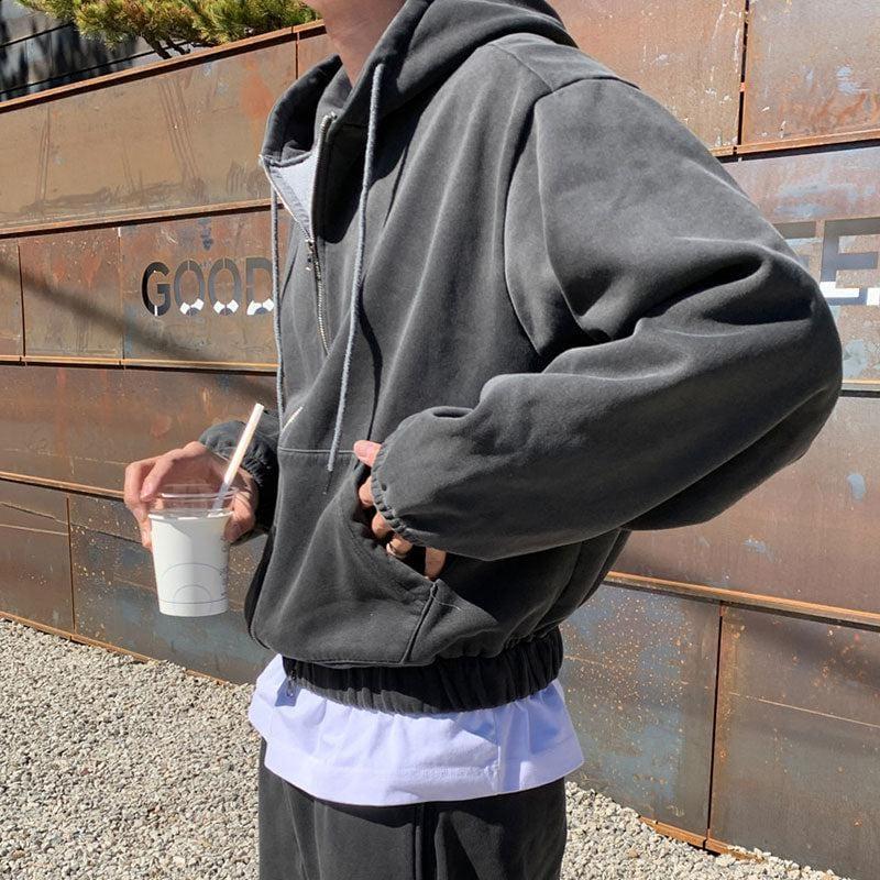 RT No. 6399 CHARCOAL GRAY ZIP-UP HOODIE & SWEATPANTS Product Image