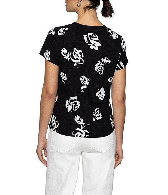 Sanctuary The Perfect Tee Floral Printed Crew Neck Knit Top Product Image