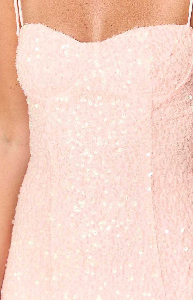 Penny Lane Light Pink Sequin Mini Dress Product Image
