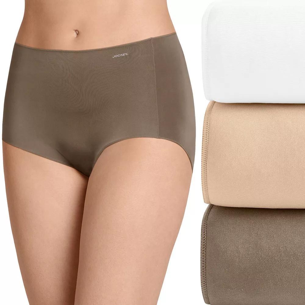 Women's Jockey® No Panty Line Promise 3-Pack Full Rise Brief Panty Set 1877, Size: 6, Deep Beige Asst Product Image