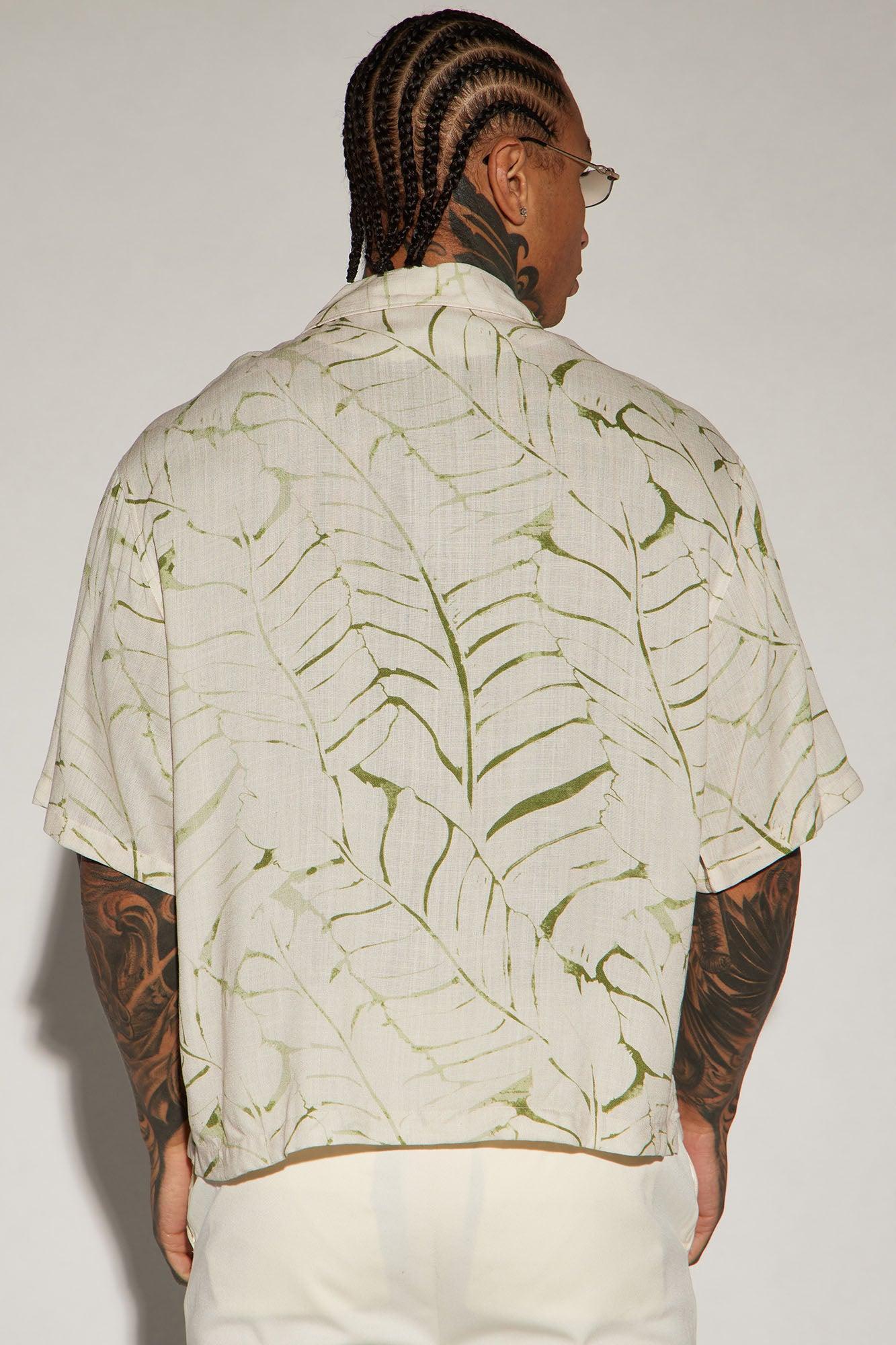Big Leaf Button Up Shirt - Cream/combo Product Image