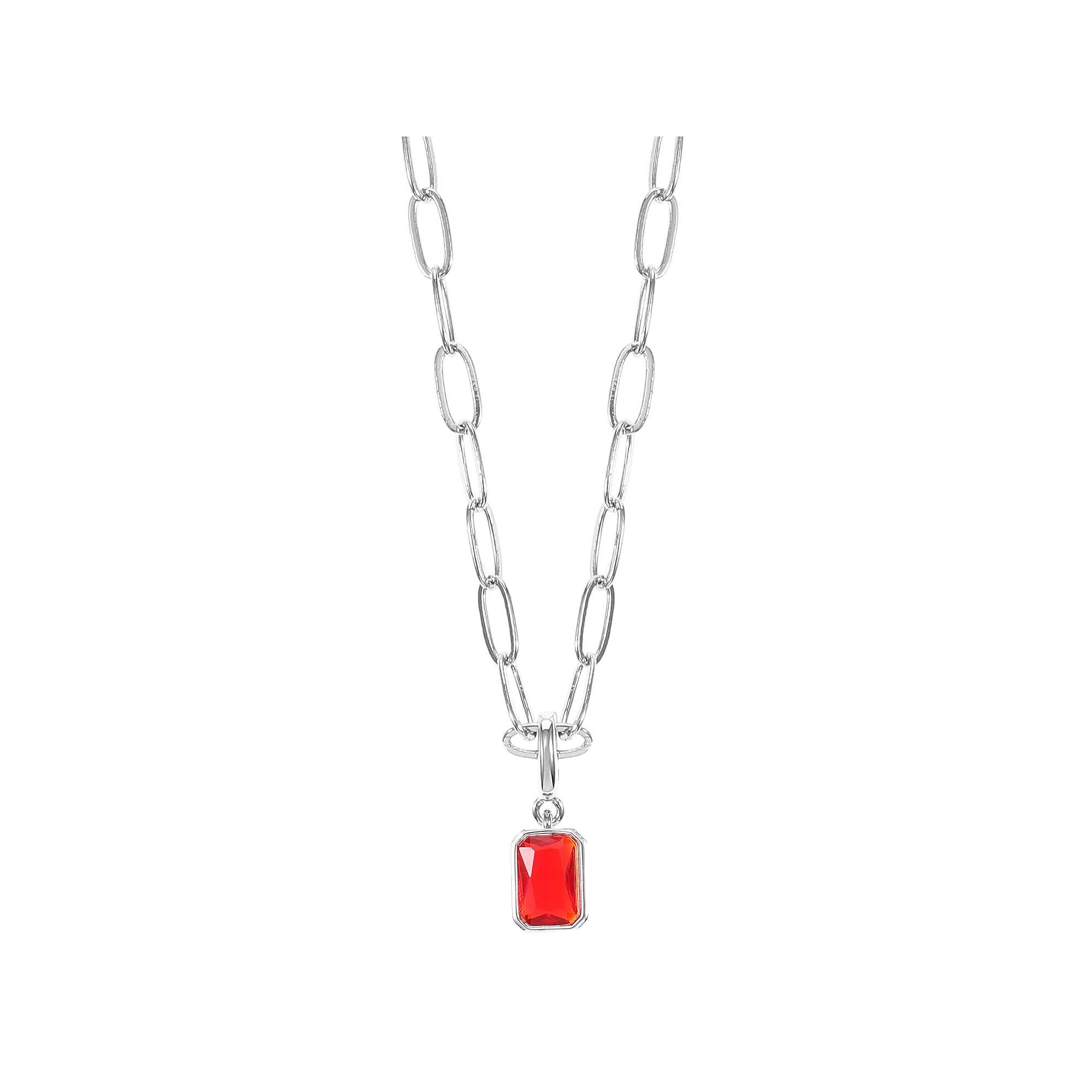 City Luxe Crystal Birthstone Pendant Necklace, Women's, Size: 18-20" ADJ, July Silver Tone Product Image