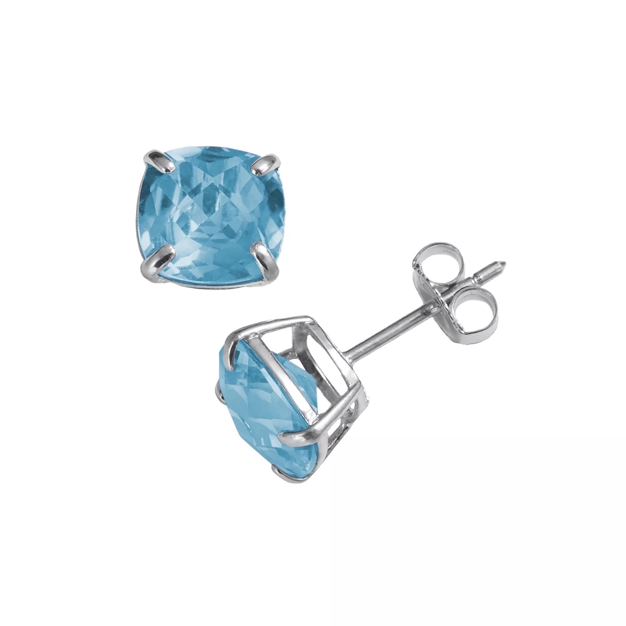 Designs by Gioelli Sterling Silver Blue Topaz Stud Earrings, Women's Product Image