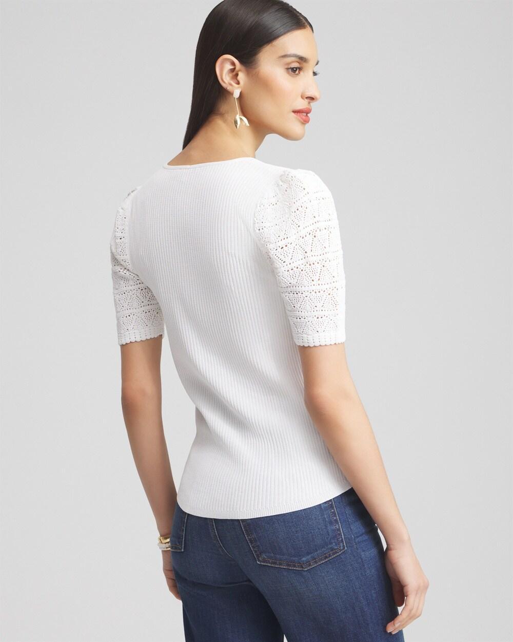 Pointelle Sleeve Pullover Product Image