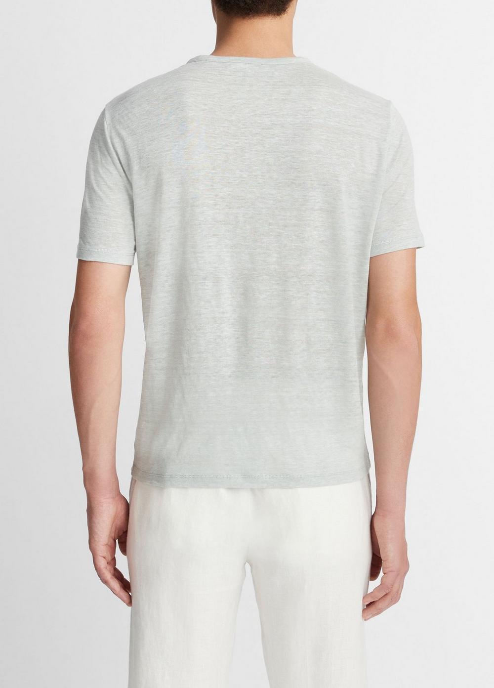 Mens Linen Crew Neck T-Shirt, Hillside Blue, Size XL Vince Product Image