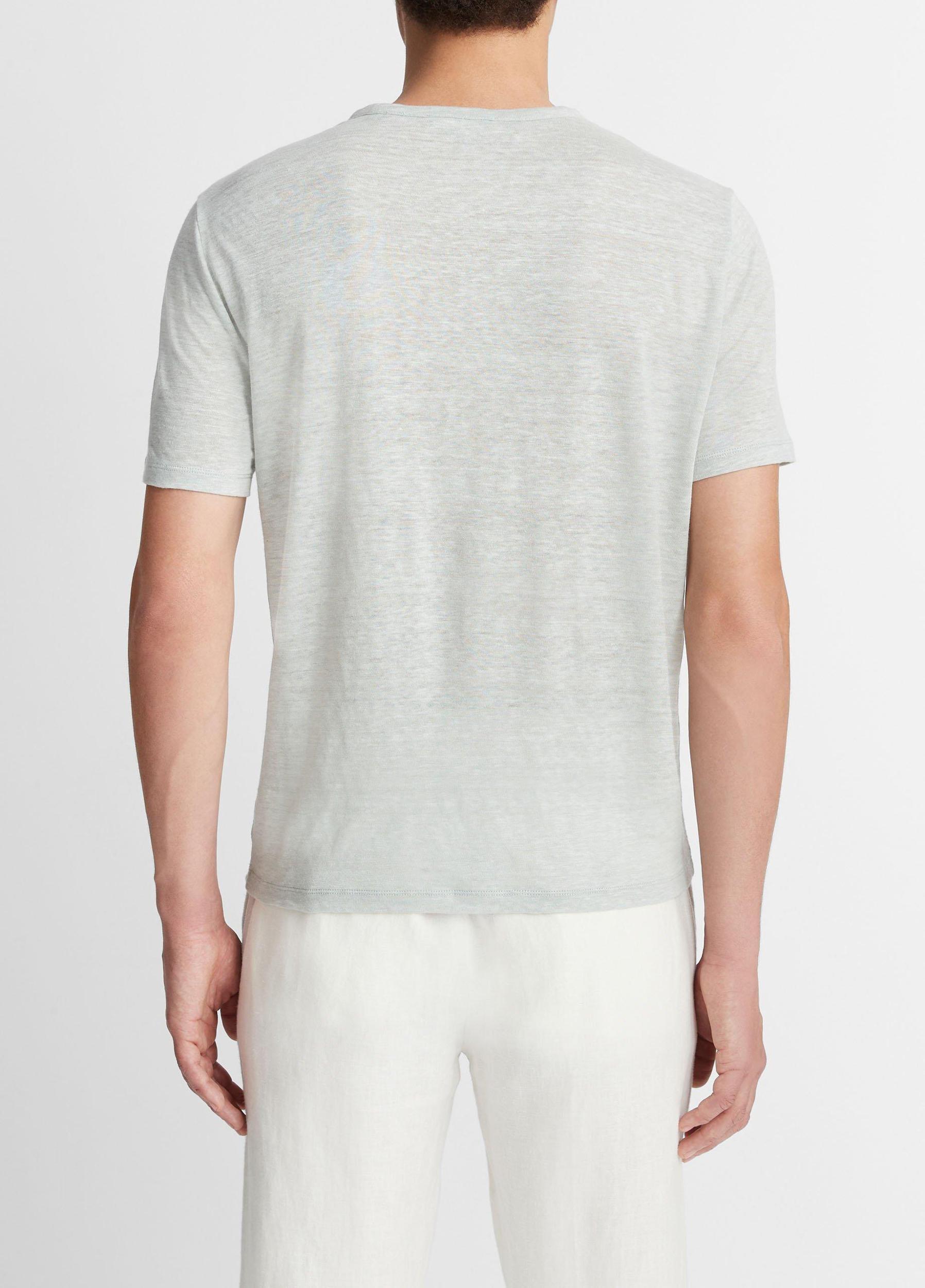Mens Linen Crew Neck T-Shirt, Hillside Blue, Size XL Vince Product Image