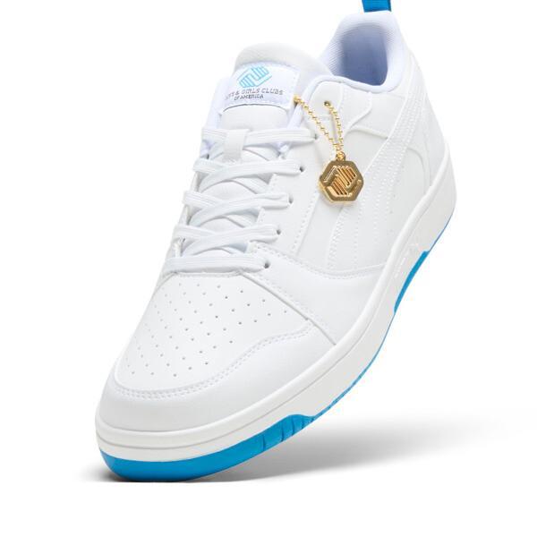 PUMA Rebound V6 Low Boys and Girls Club Men's Sneakers in White/Cloisonne/Team Gold Product Image