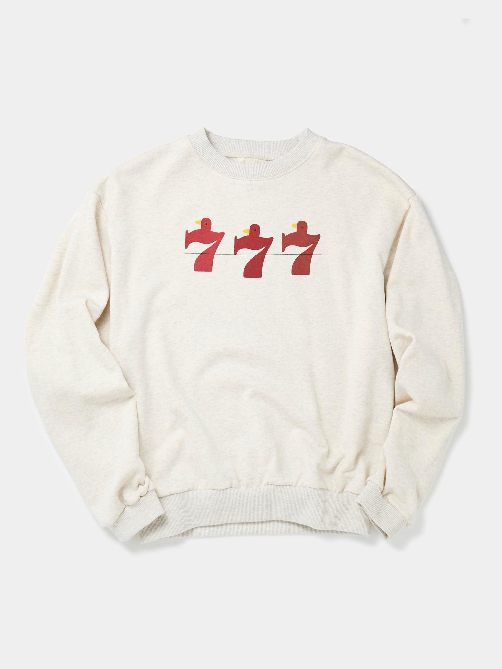 Lucky Battery Bird Crew Knit Sweater (Ecru) Product Image