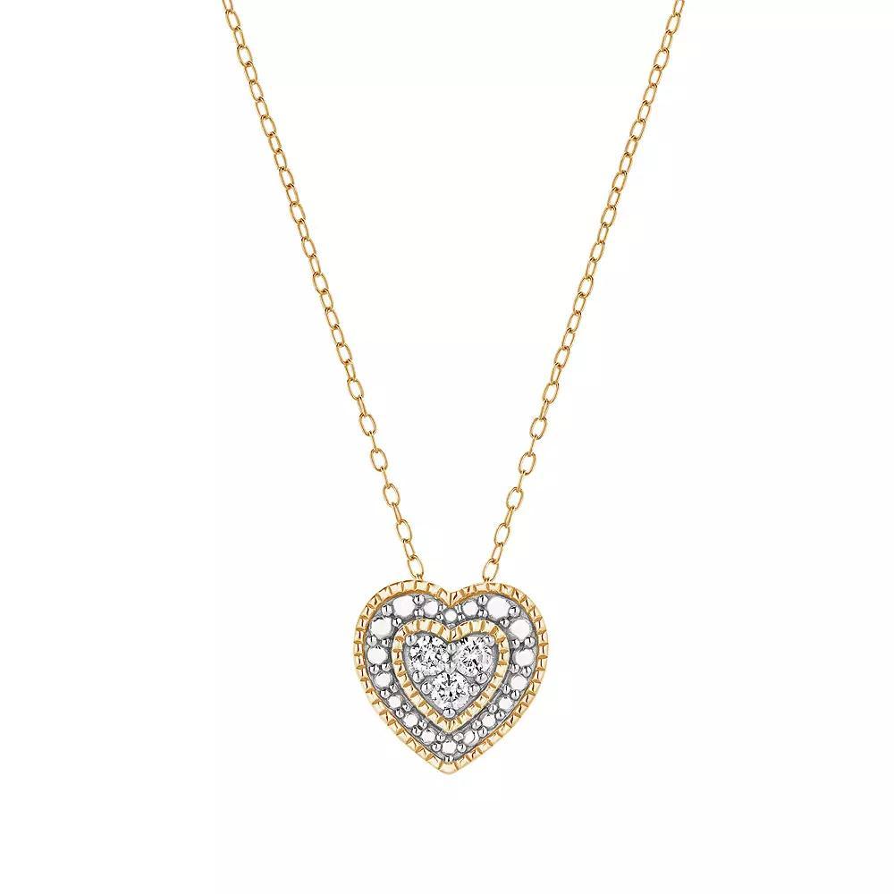 Diamond Brilliance 1/10 Carat T.W. Lab-Grown Diamond Heart Pendant Necklace, Women's, Size: 18", Pink Tone Product Image