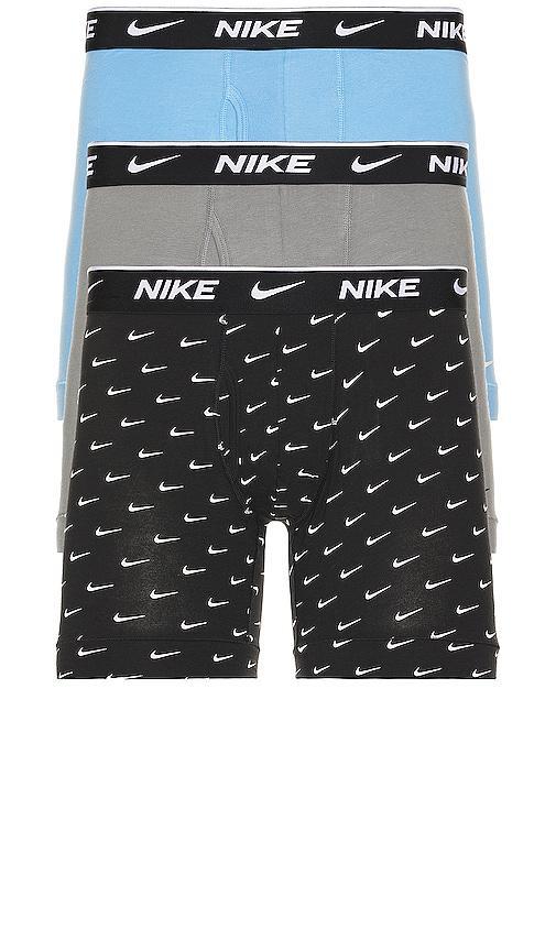 Men's Nike Dri-FIT Essential 3-pack Stretch Boxer Briefs, Size: Large, Black Orange Blue Product Image