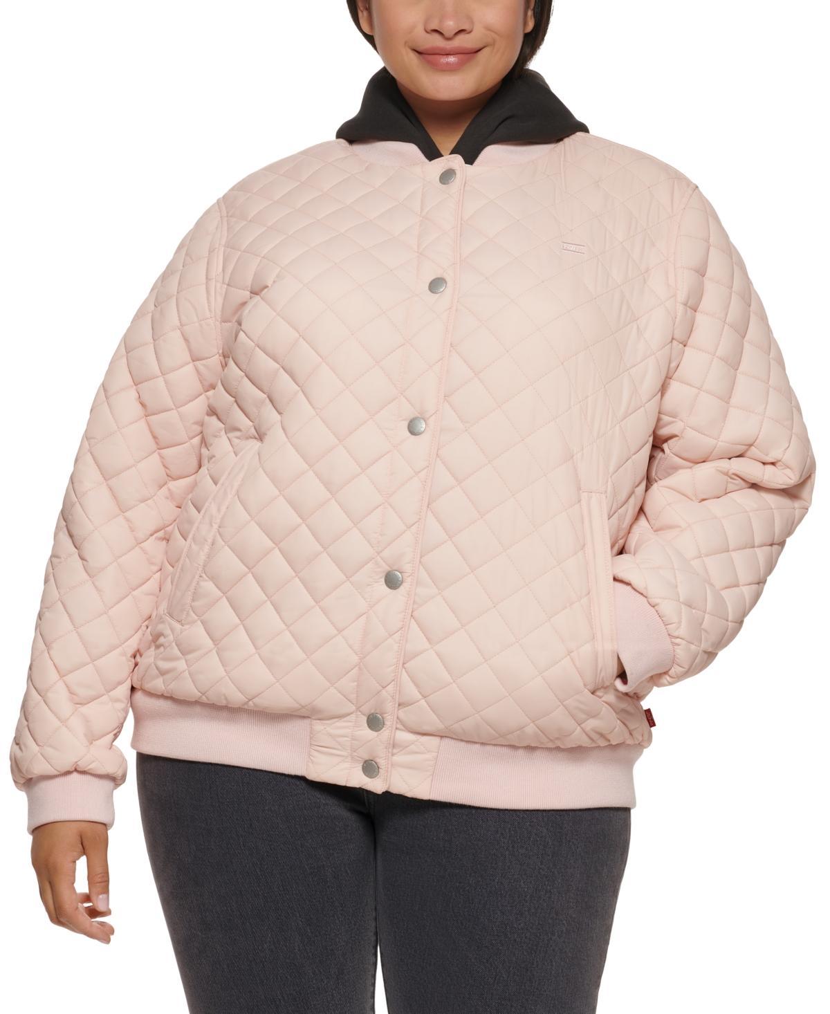 Plus Size Levis Quilted Sherpa Diamond Bomber Jacket, Womens Product Image
