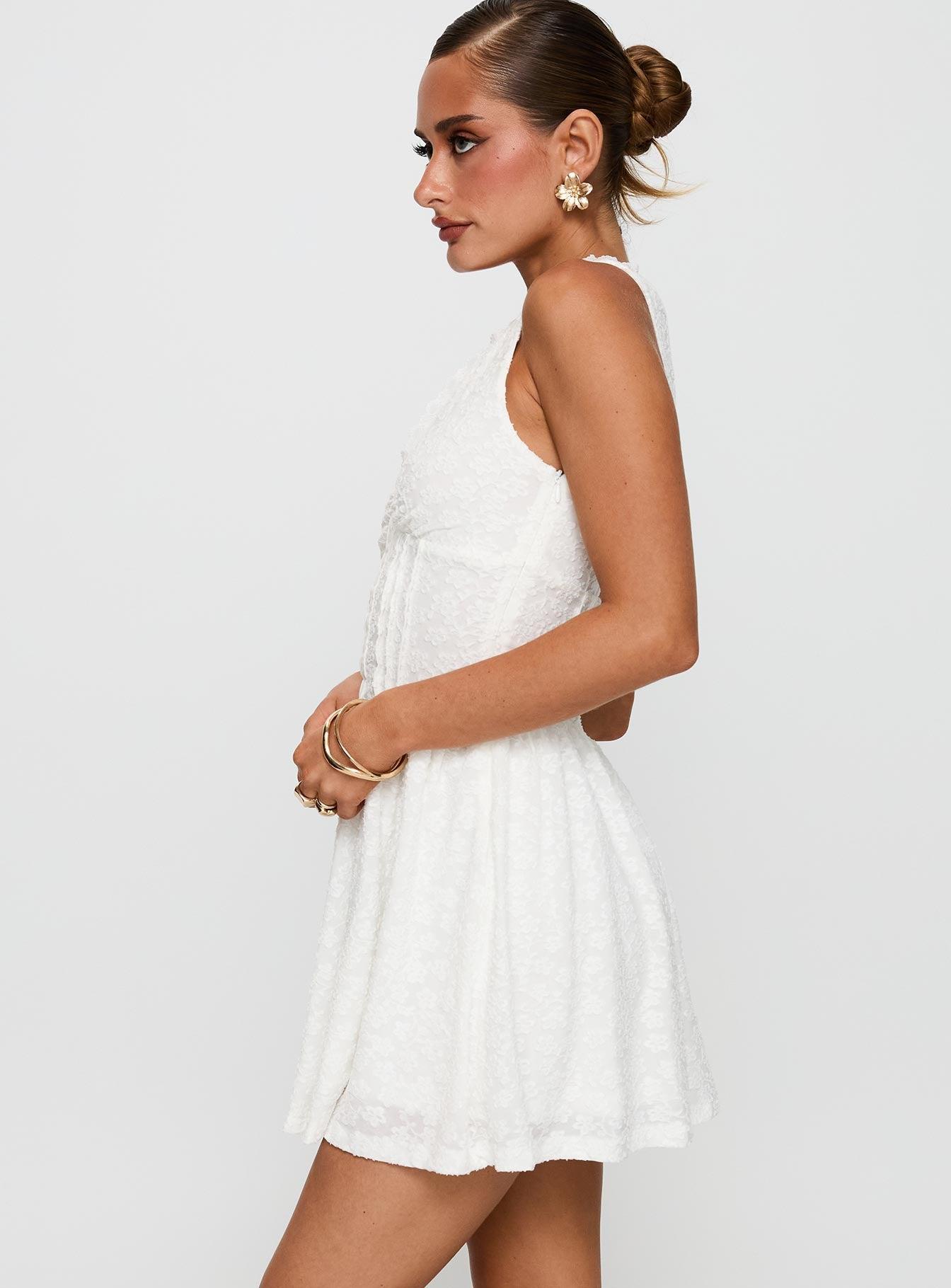 Loveluck Lace Mini Dress White Product Image