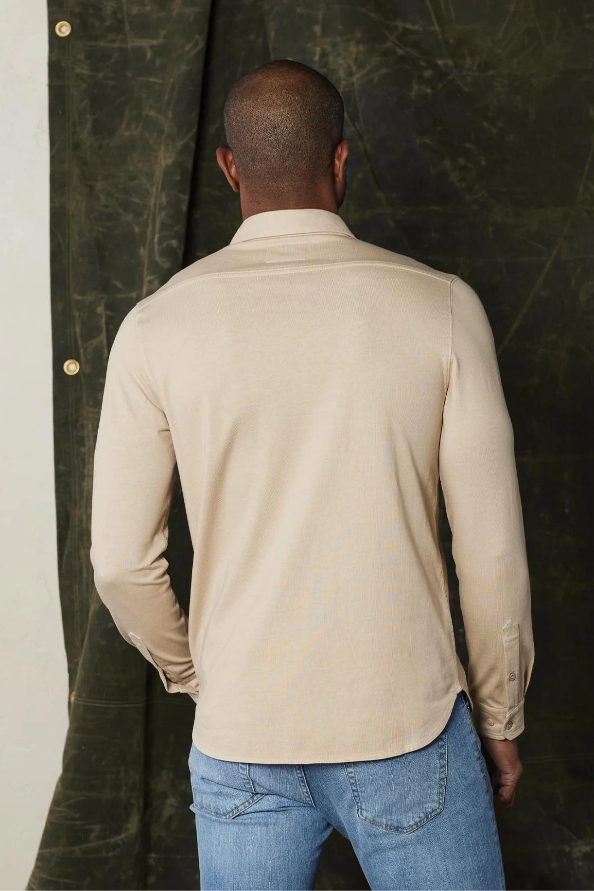 Lennox Jersey Button Up - Oat Product Image