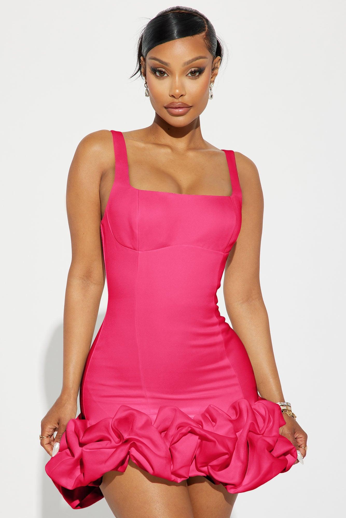 Sienna Satin Mini Dress - Pink Product Image