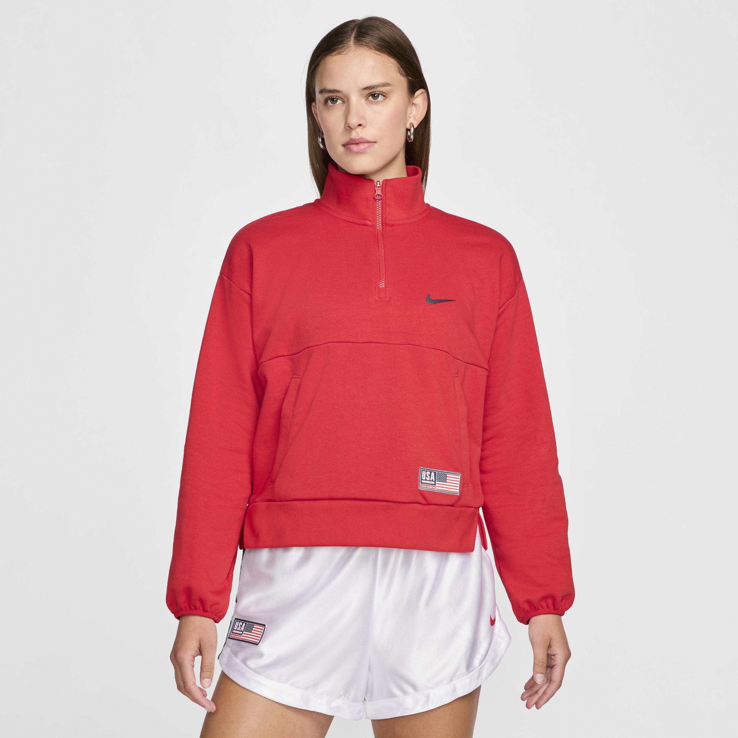 USA Village Women's Nike Basketball 1/2-Zip Fleece Sweatshirt Product Image