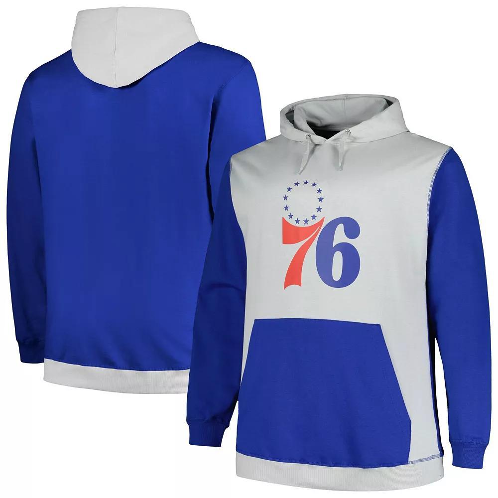 Men's Fanatics Branded  Royal/Silver Philadelphia 76ers Big & Tall Primary Arctic Pullover Hoodie, Size: 2XLT, 76r Blue Product Image