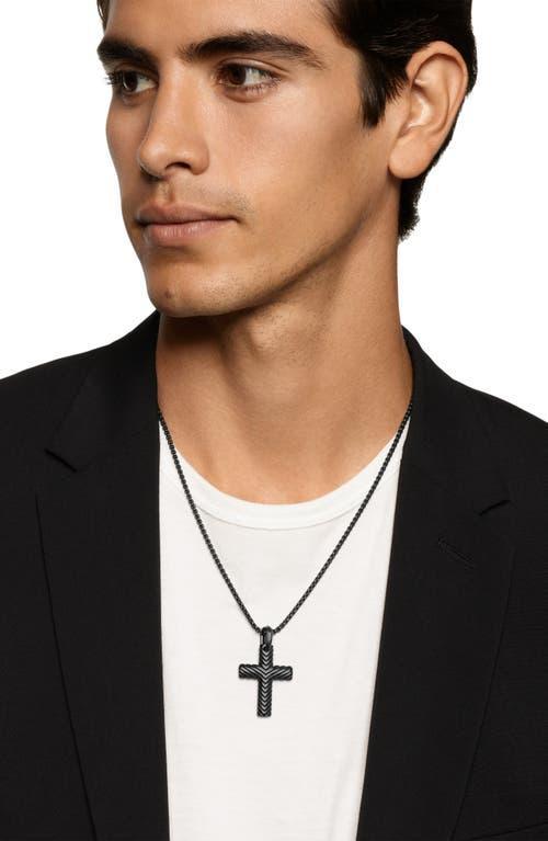 Mens Chevron Cross Pendant Titanium, 36MM Product Image