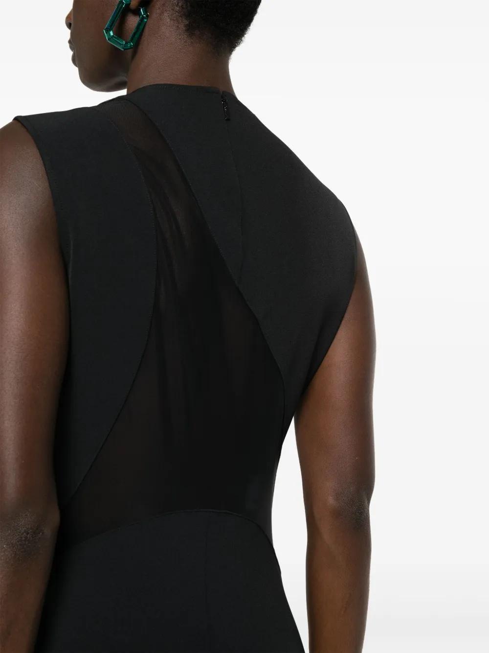 round-neck semi-sheer dress Product Image