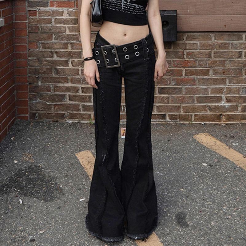 Low Waist Flared Jeans Product Image