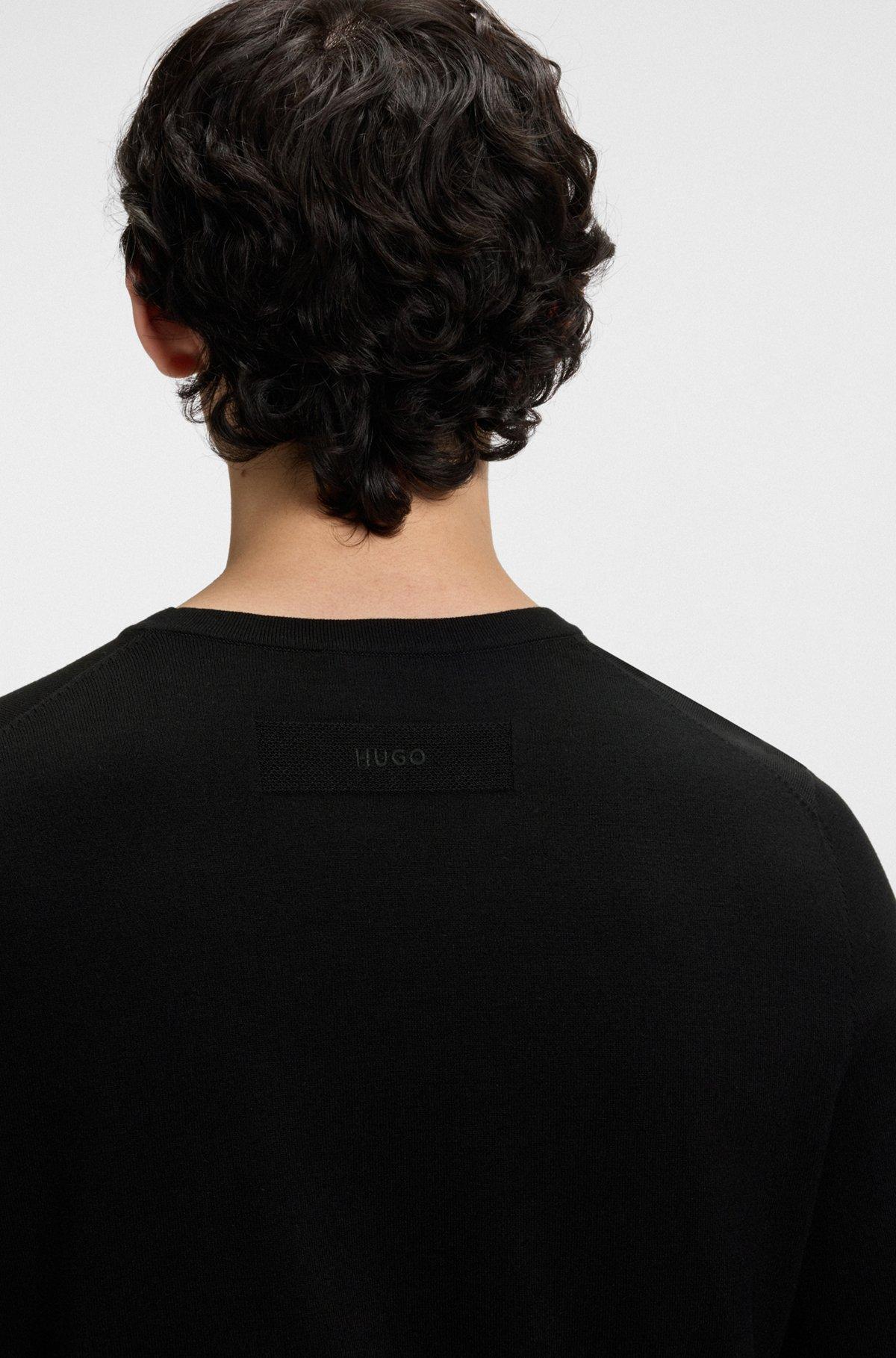 Relaxed-fit knitted sweater with V neckline Product Image