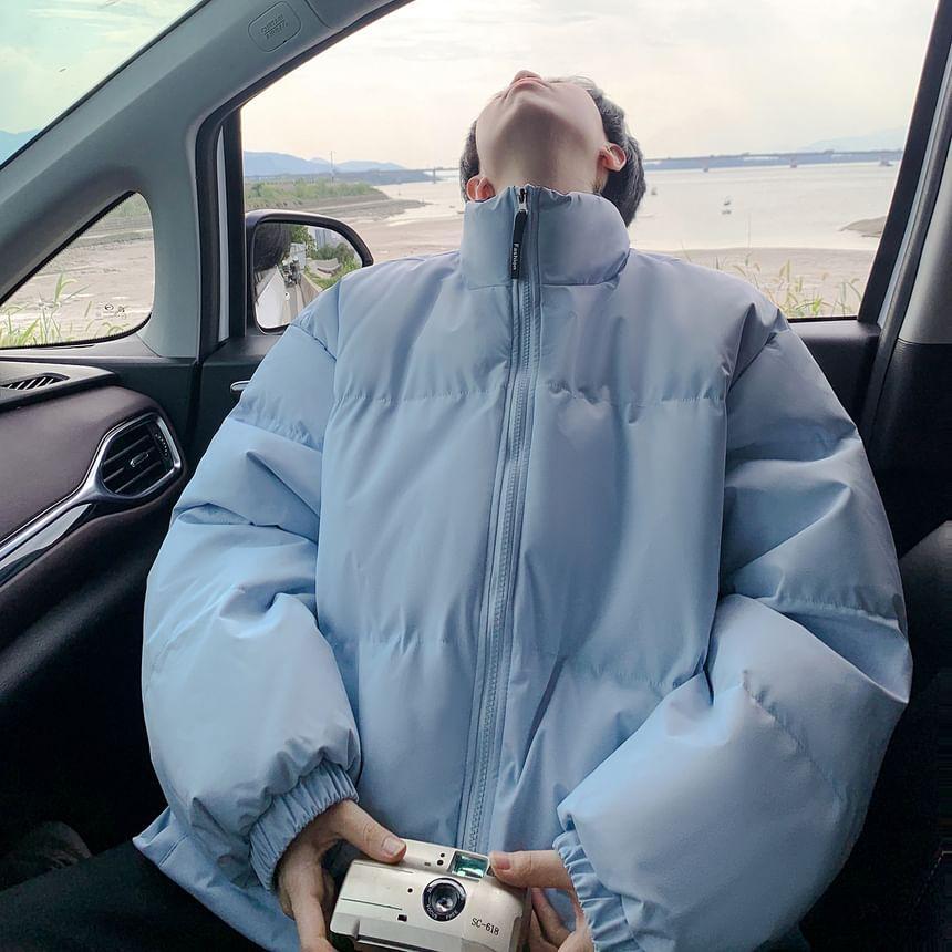 Plain Zip Puffer Coat Product Image