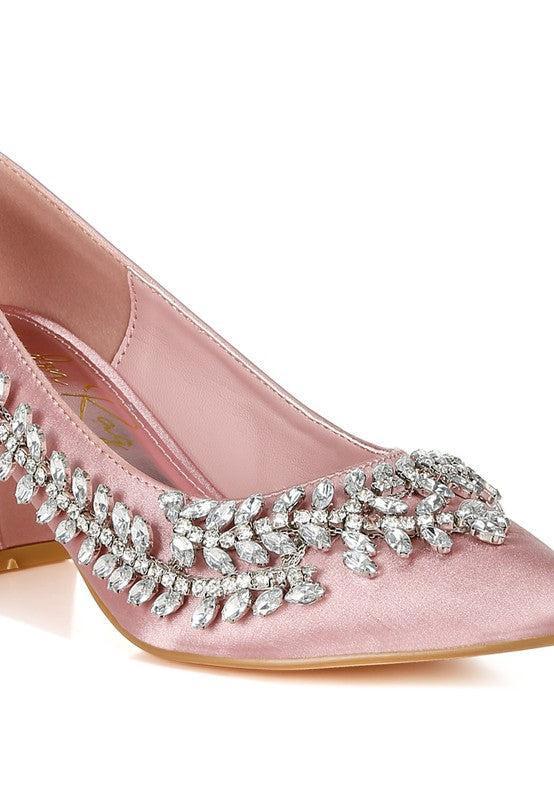 Abatina Satin Diamante Embellished Pumps Product Image