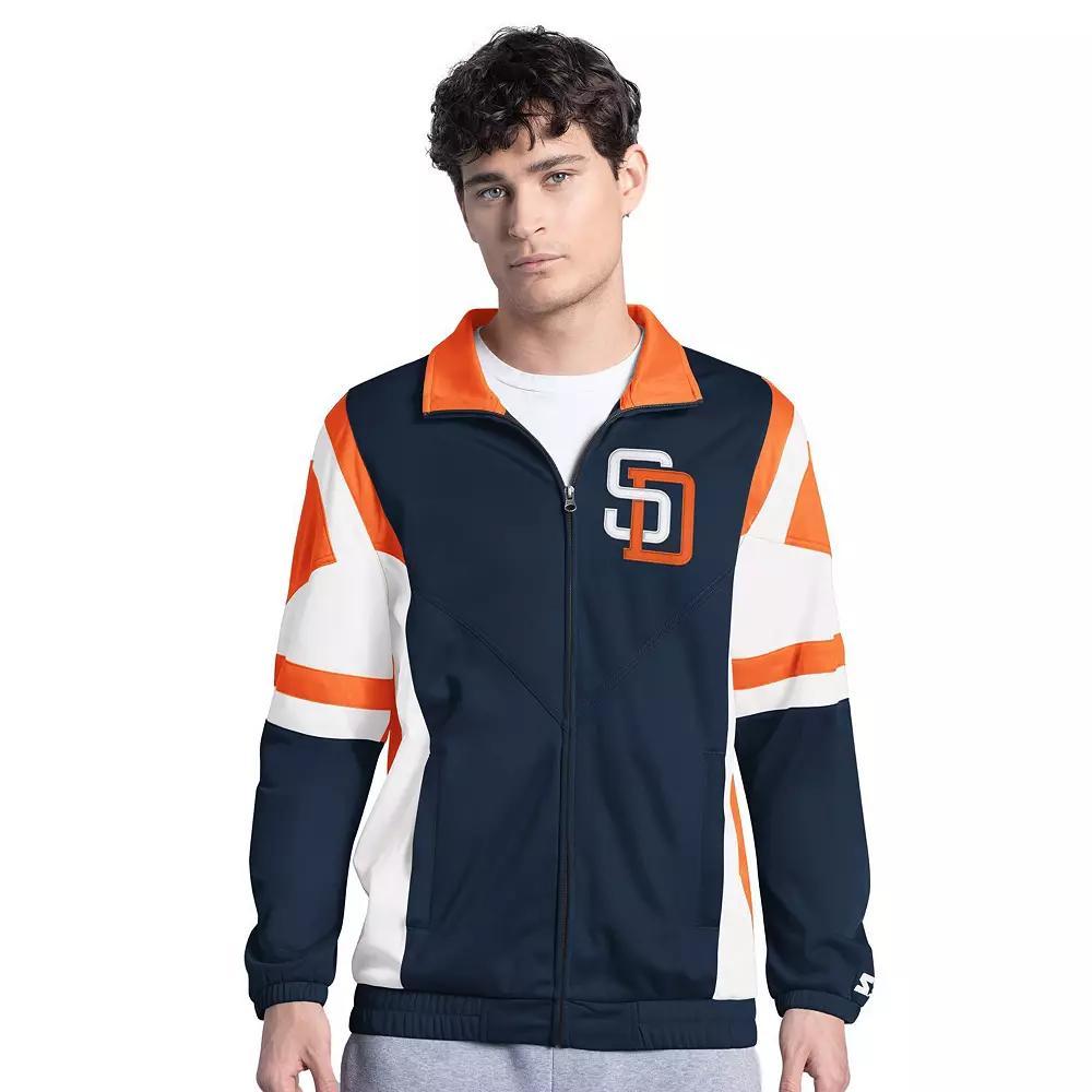 Mens Starter Brown/Gold San Diego Padres Contender Tricot Full-Zip Track Jacket Blue Product Image