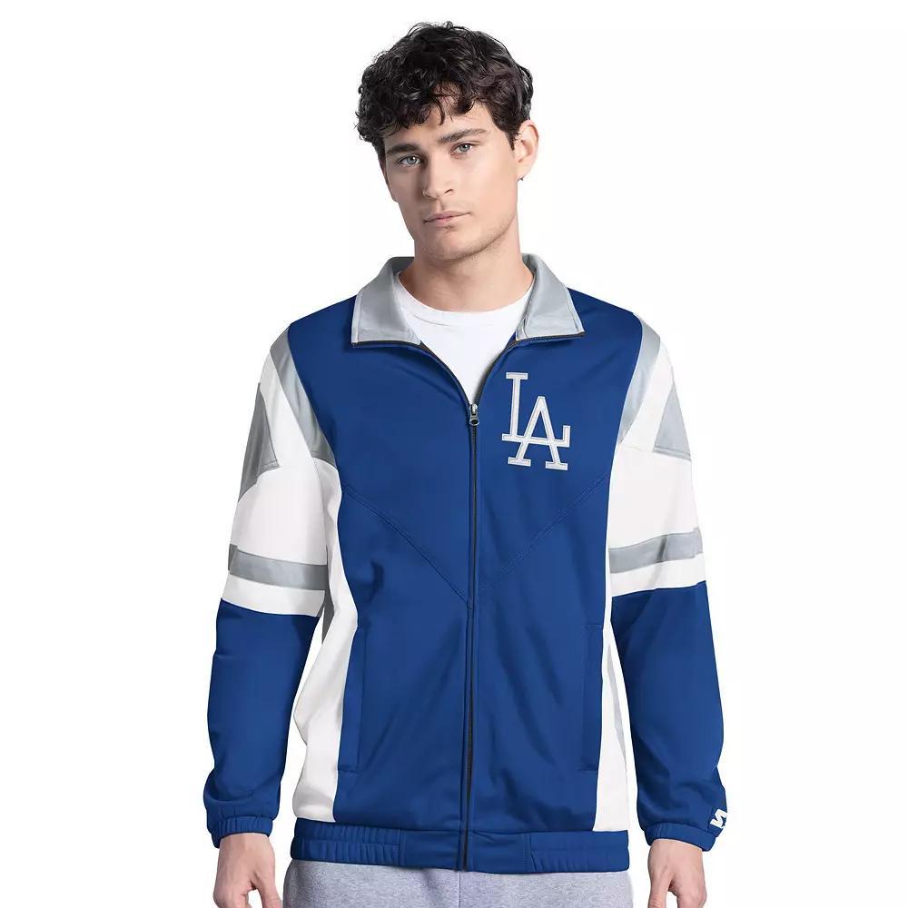Men's Starter Royal/Gray Los Angeles Dodgers Contender Tricot Full-Zip Track Jacket, Size: Medium, Blue Product Image