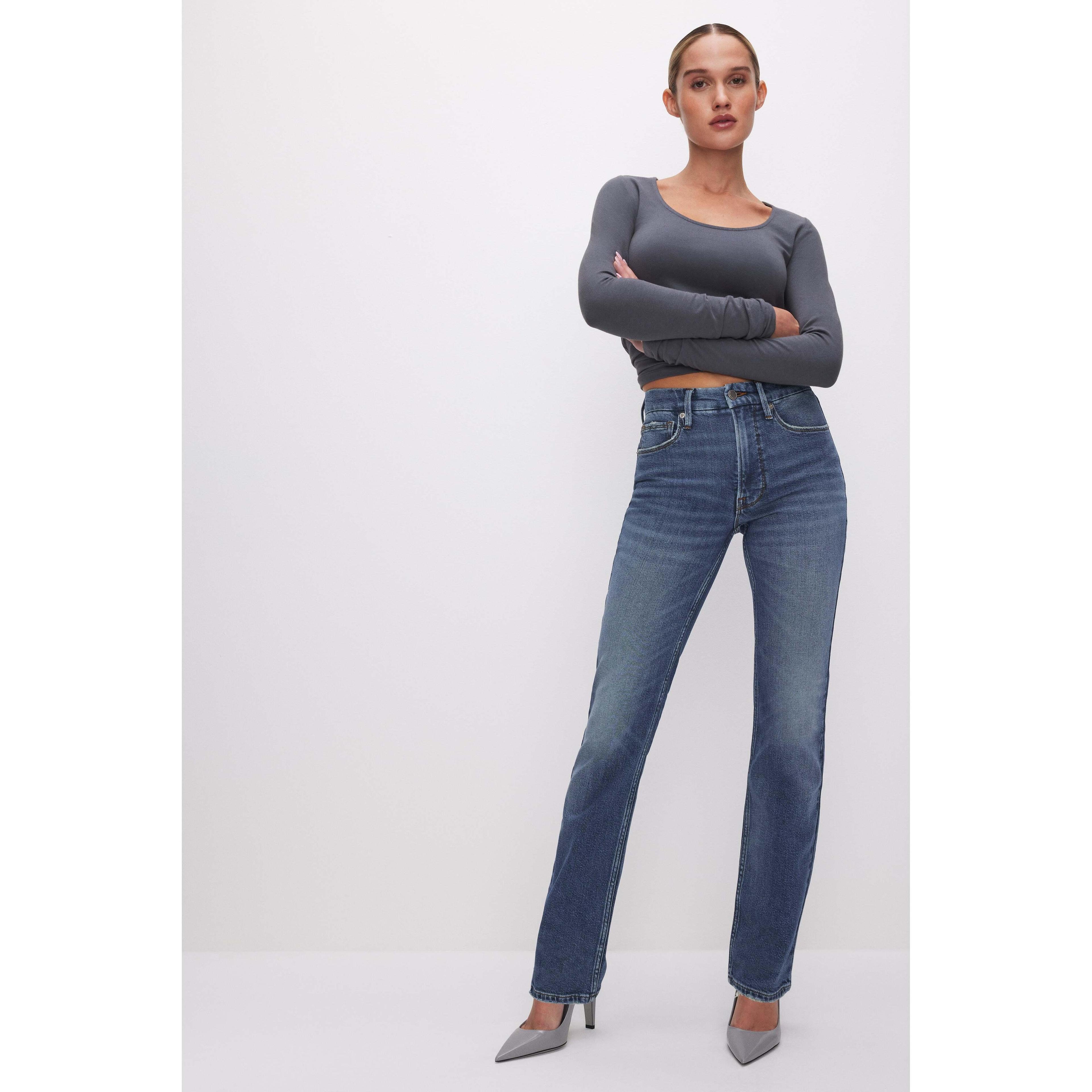 Womens Good Icon Straight Jeans | Indigo, Size 16 Plus | Good American by Khlo Kardashian Product Image