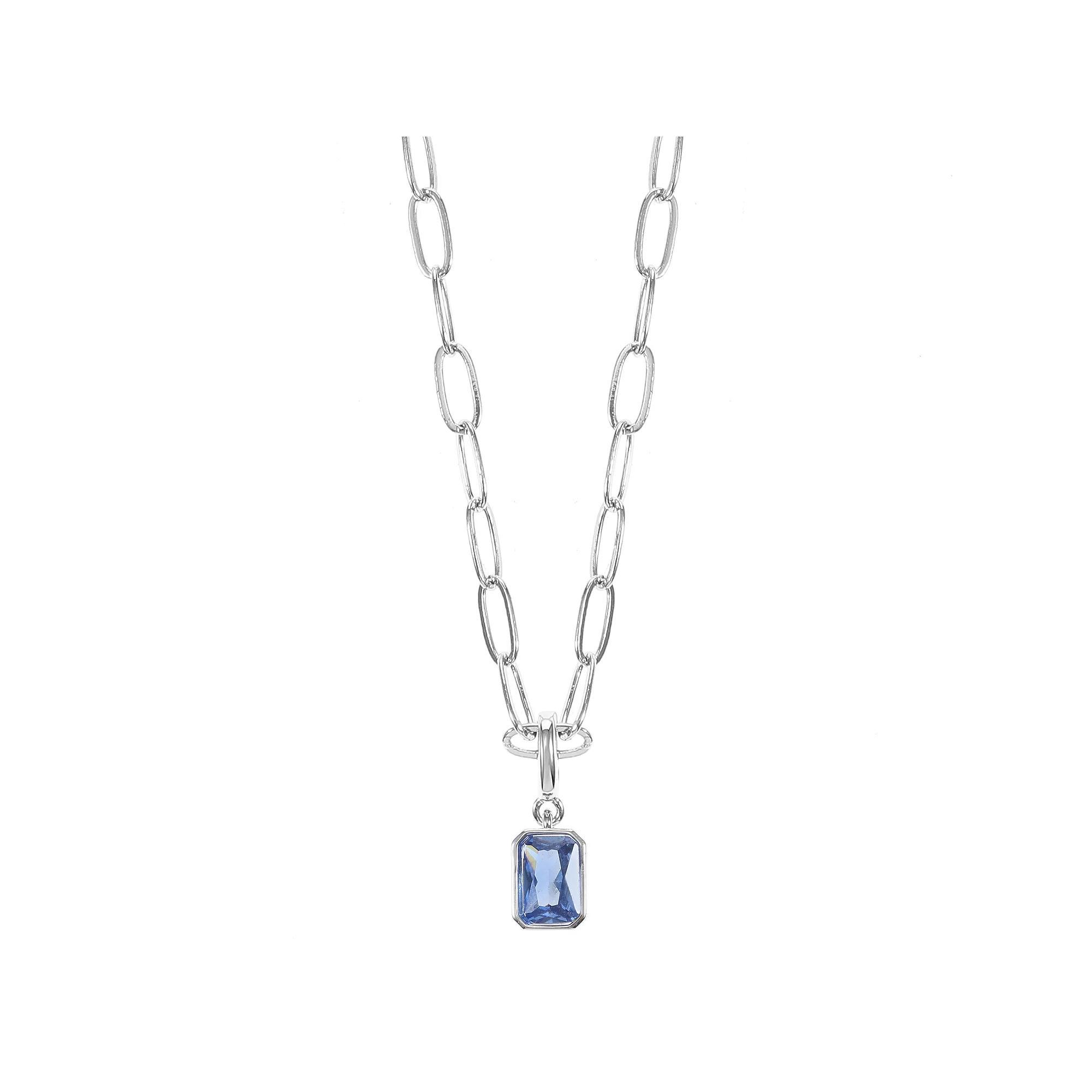 City Luxe Crystal Birthstone Pendant Necklace, Women's, Size: 18-20" ADJ, September Silver Tone Product Image