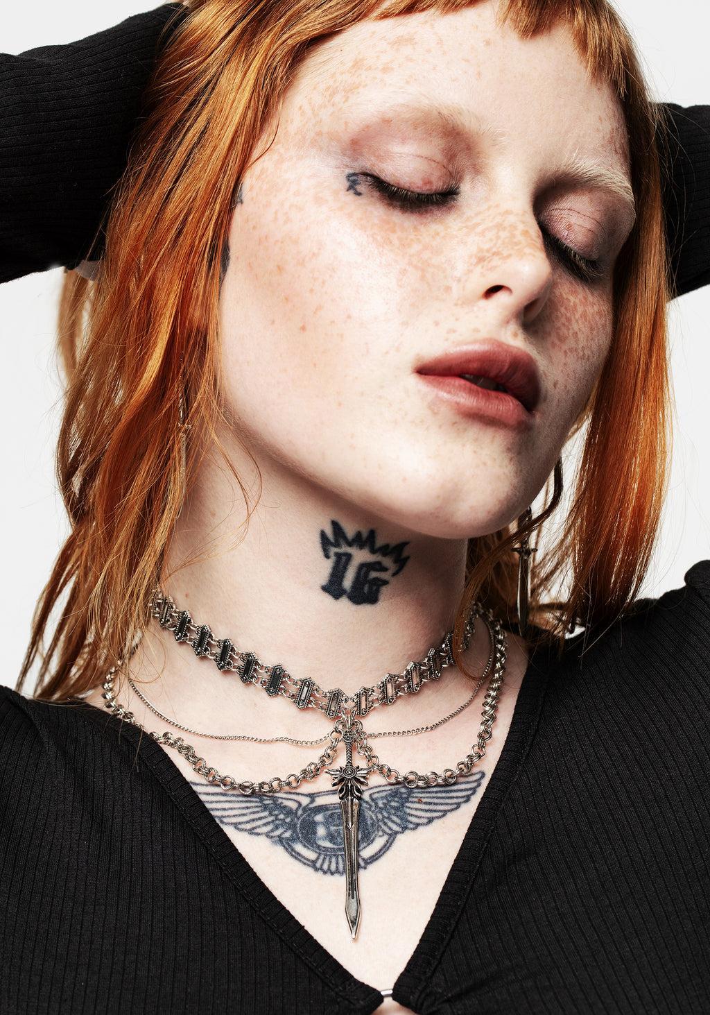 Tempo Layered Chain Choker Necklace Product Image