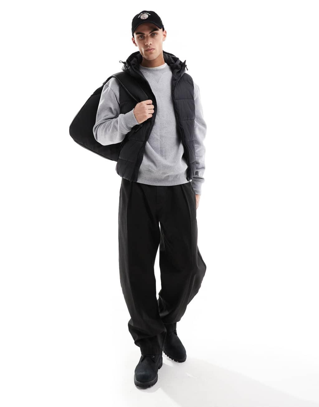French Connection hooded vest in black Product Image