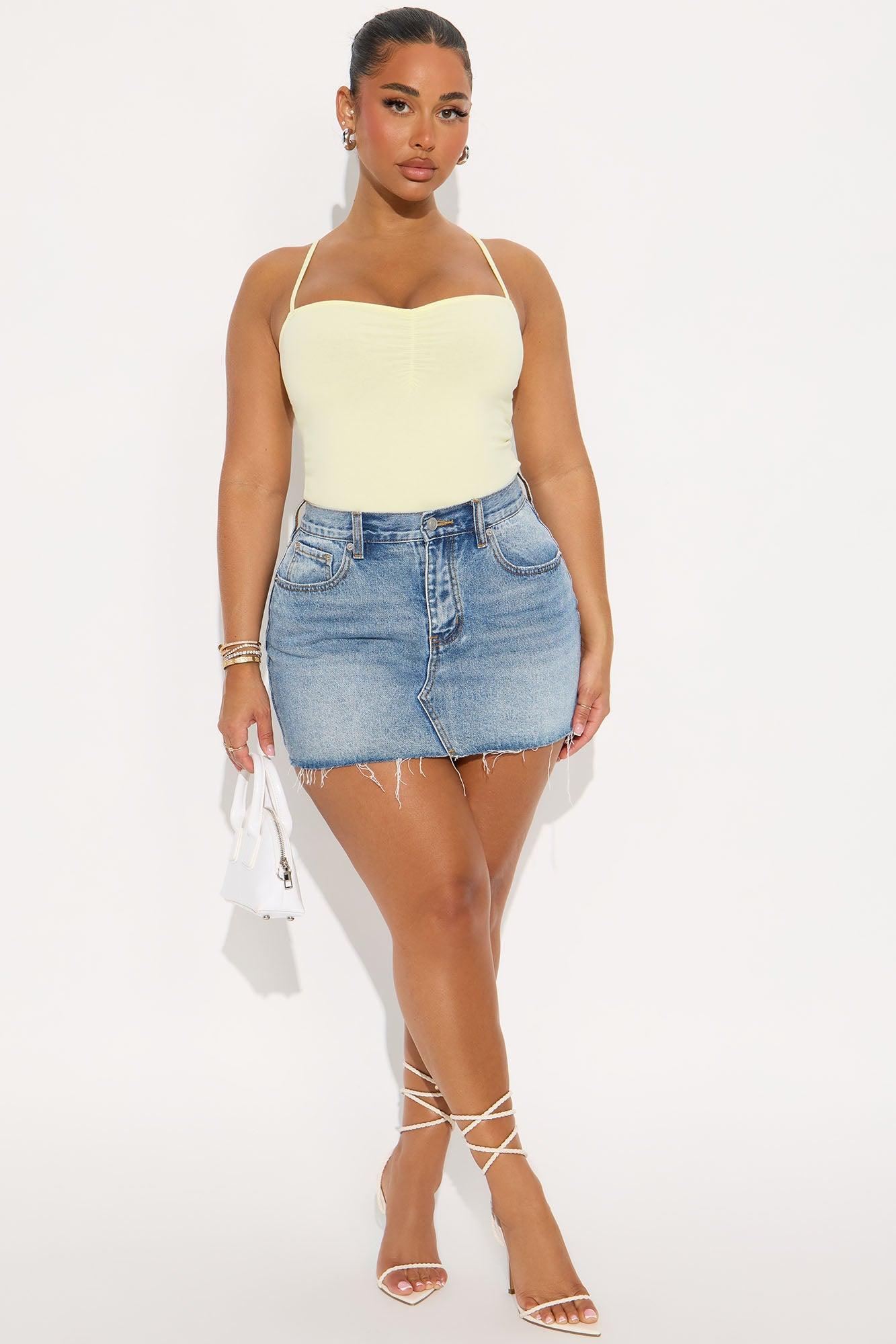 Nina Sweetheart Ruched Cami - Yellow Product Image
