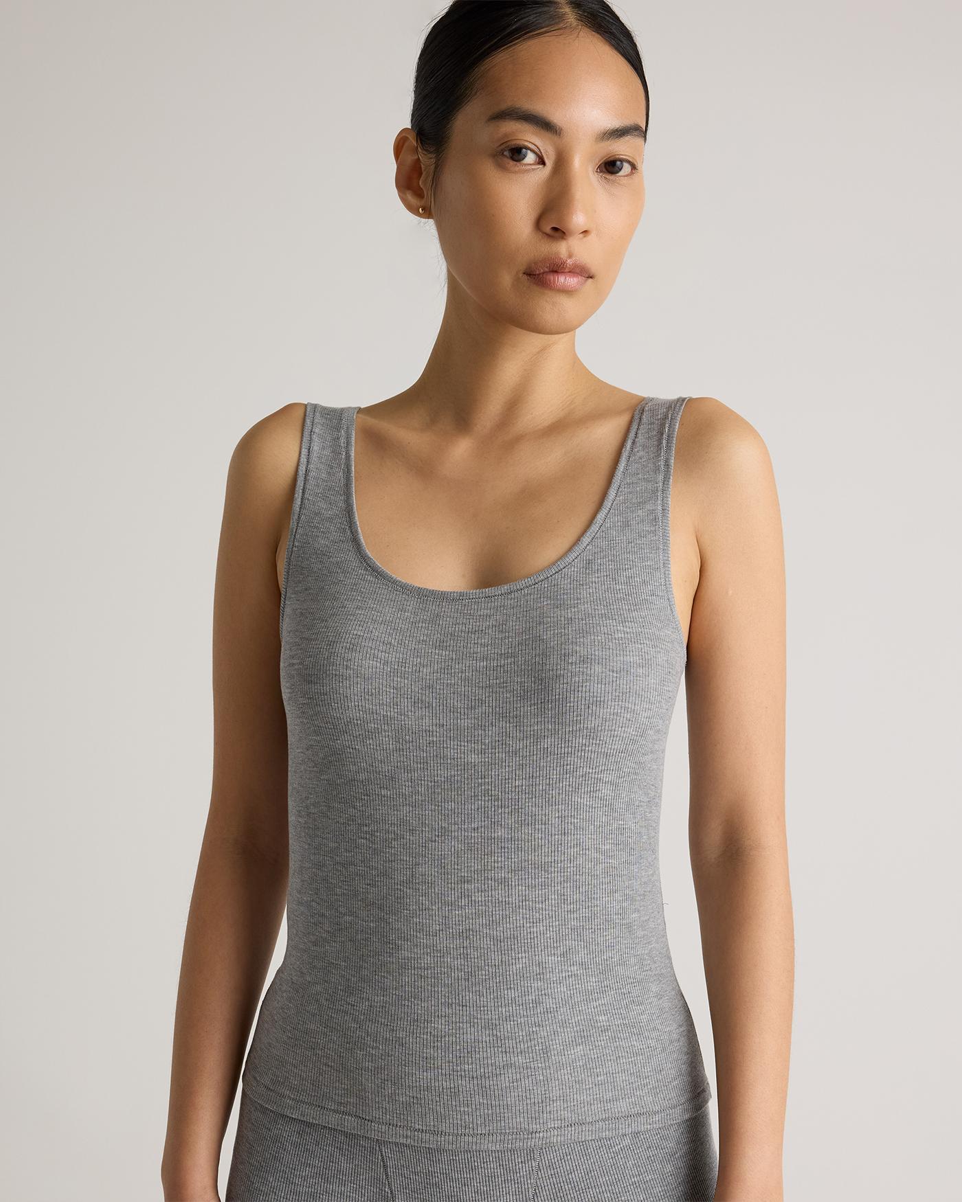 Quince | Women's Tencel Rib Cropped Knit Lounge Tank Top Product Image