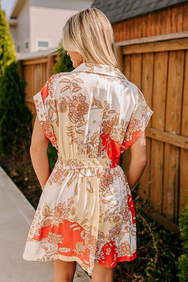 Cruise Ready Floral Mini Dress in Tangerine Product Image