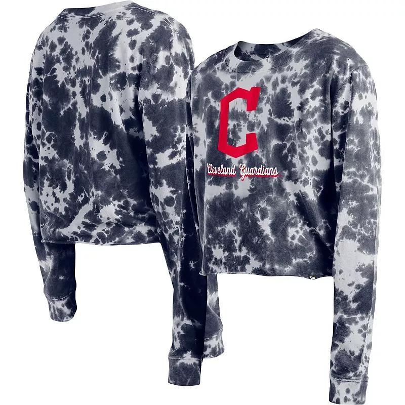 Women's New Era Navy Houston Astros Tie-Dye Cropped Long Sleeve T-Shirt, Size: 2XL, Blue Product Image