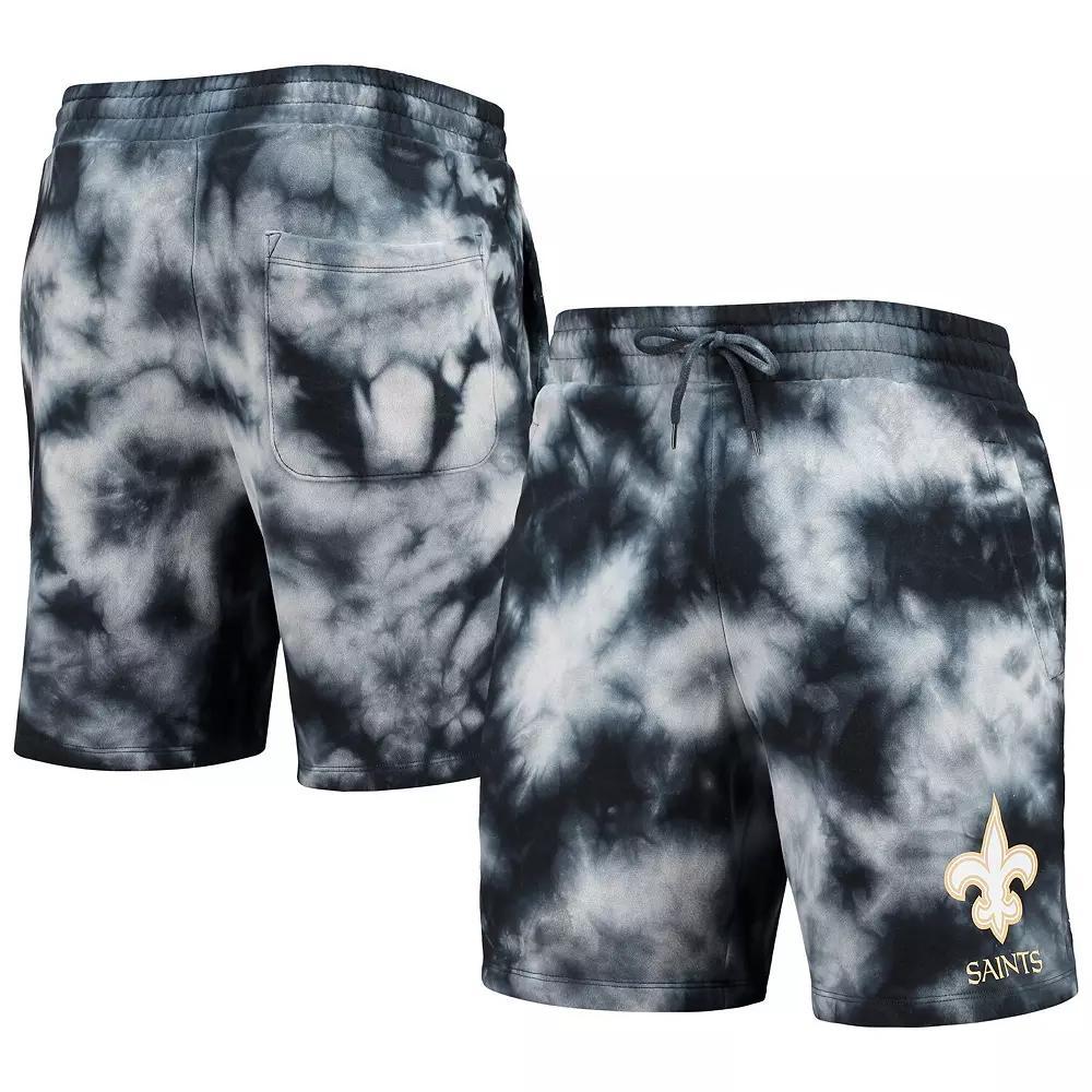 Men's New Era Black New Orleans Saints Tie-Dye Shorts, Size: Large Product Image
