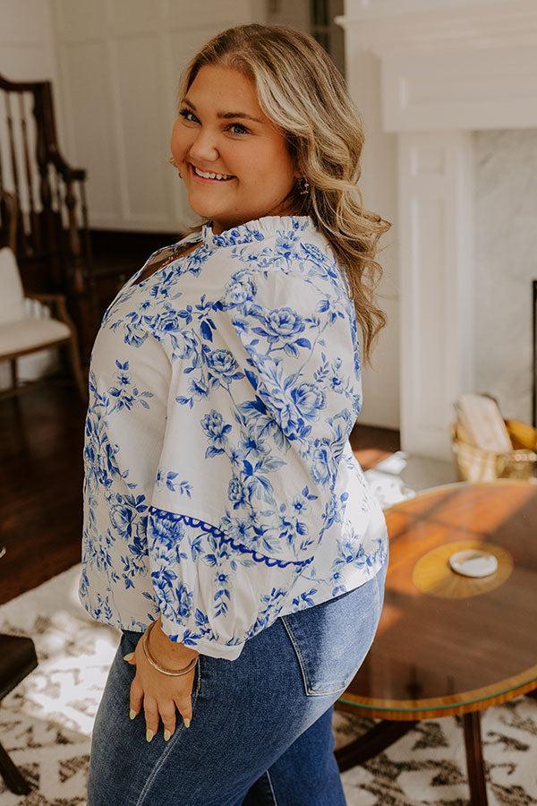 Santorini Bliss Floral Top Curves Product Image
