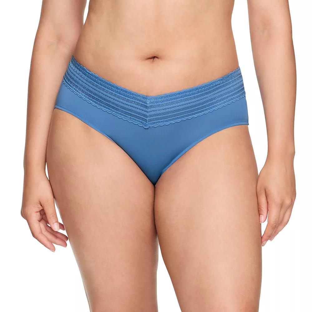 Warners No Pinching, No Problems® Dig-Free Comfort Waist with Lace Microfiber Hipster 5609J, Women's, Size: Medium, French Blue Product Image