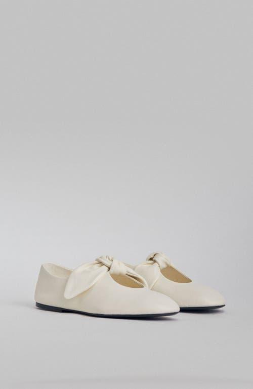 CO Bow-detailed Leather Flats In Ivory Product Image