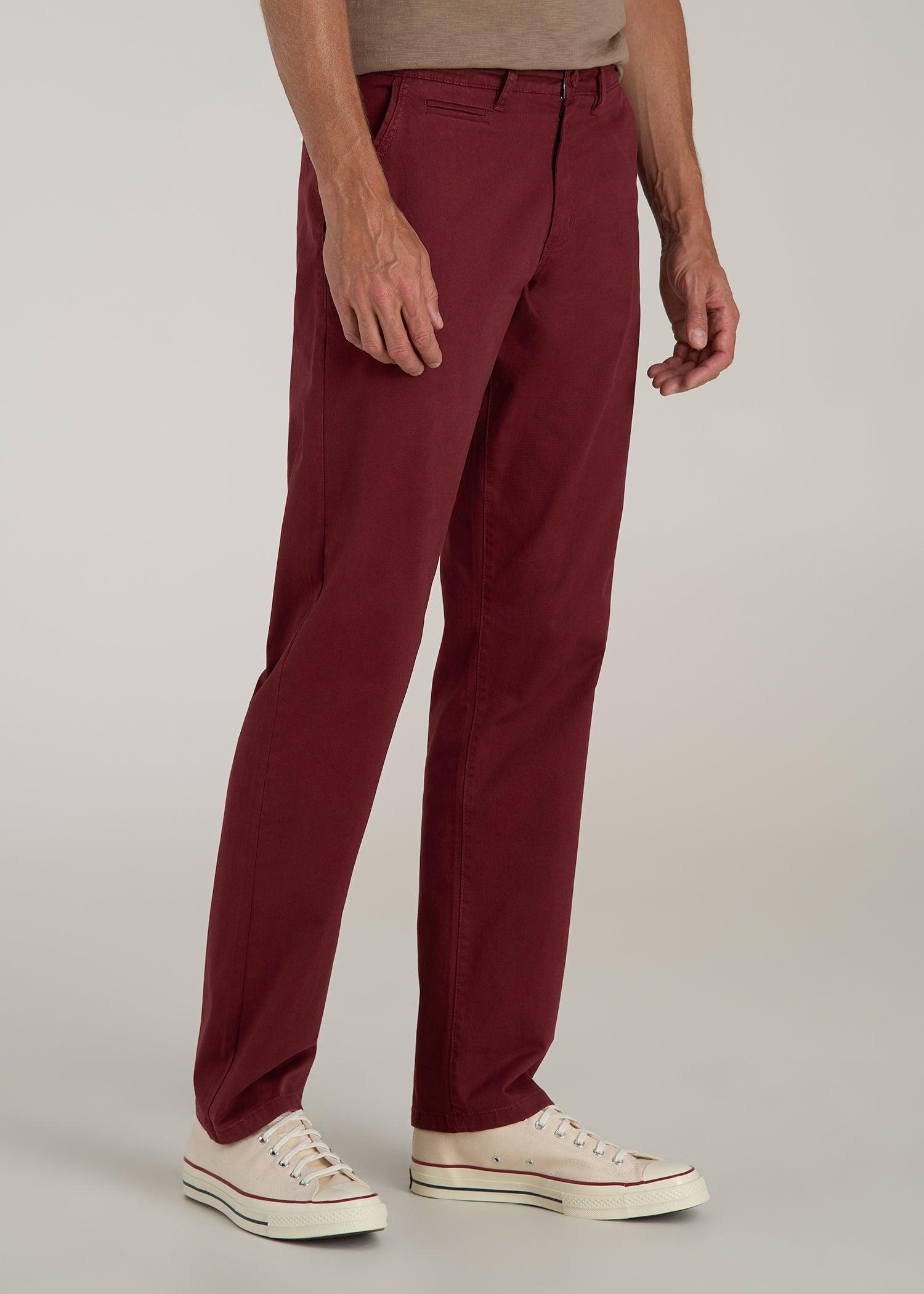 J1 STRAIGHT Leg Chinos for Tall Men in Red Ochre Product Image