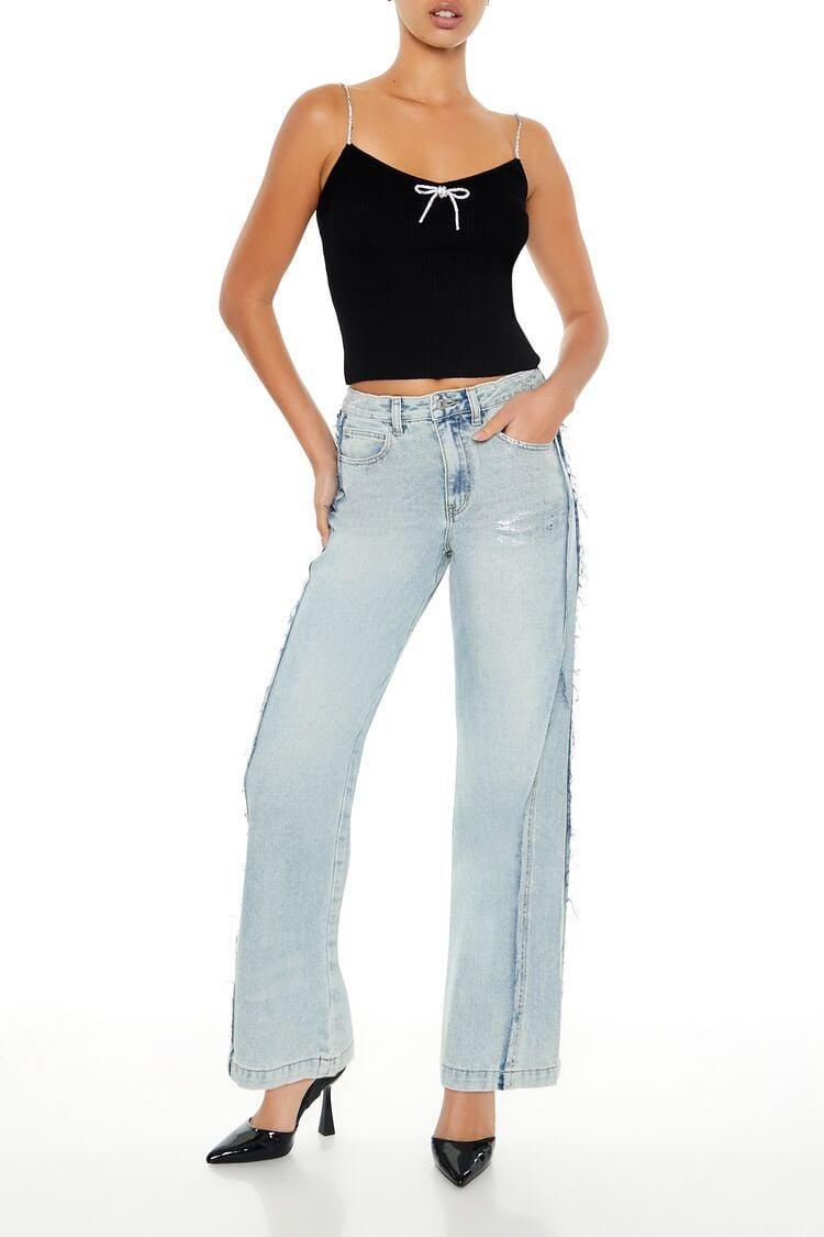 Metallic High-Rise Straight Jeans | Forever 21 Product Image