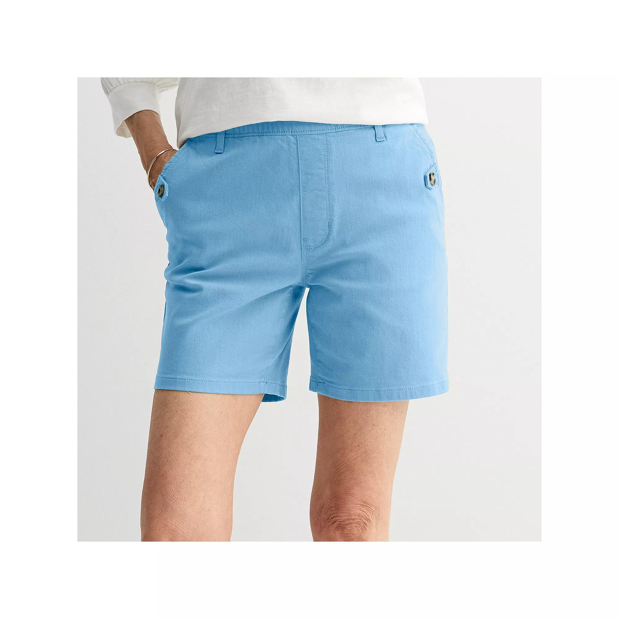 Women's Croft & Barrow® Modern Pull-On Shorts, Size: Large, Hepatica Blue Product Image