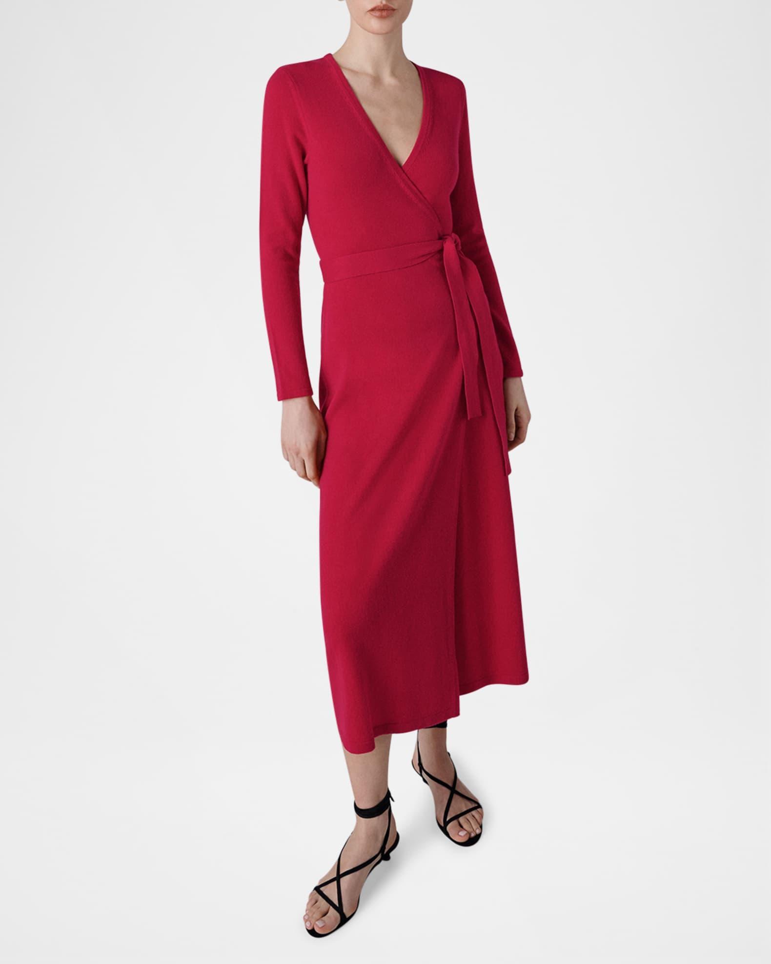 Astrid Wool-Cashmere Knit Midi Wrap Dress Product Image