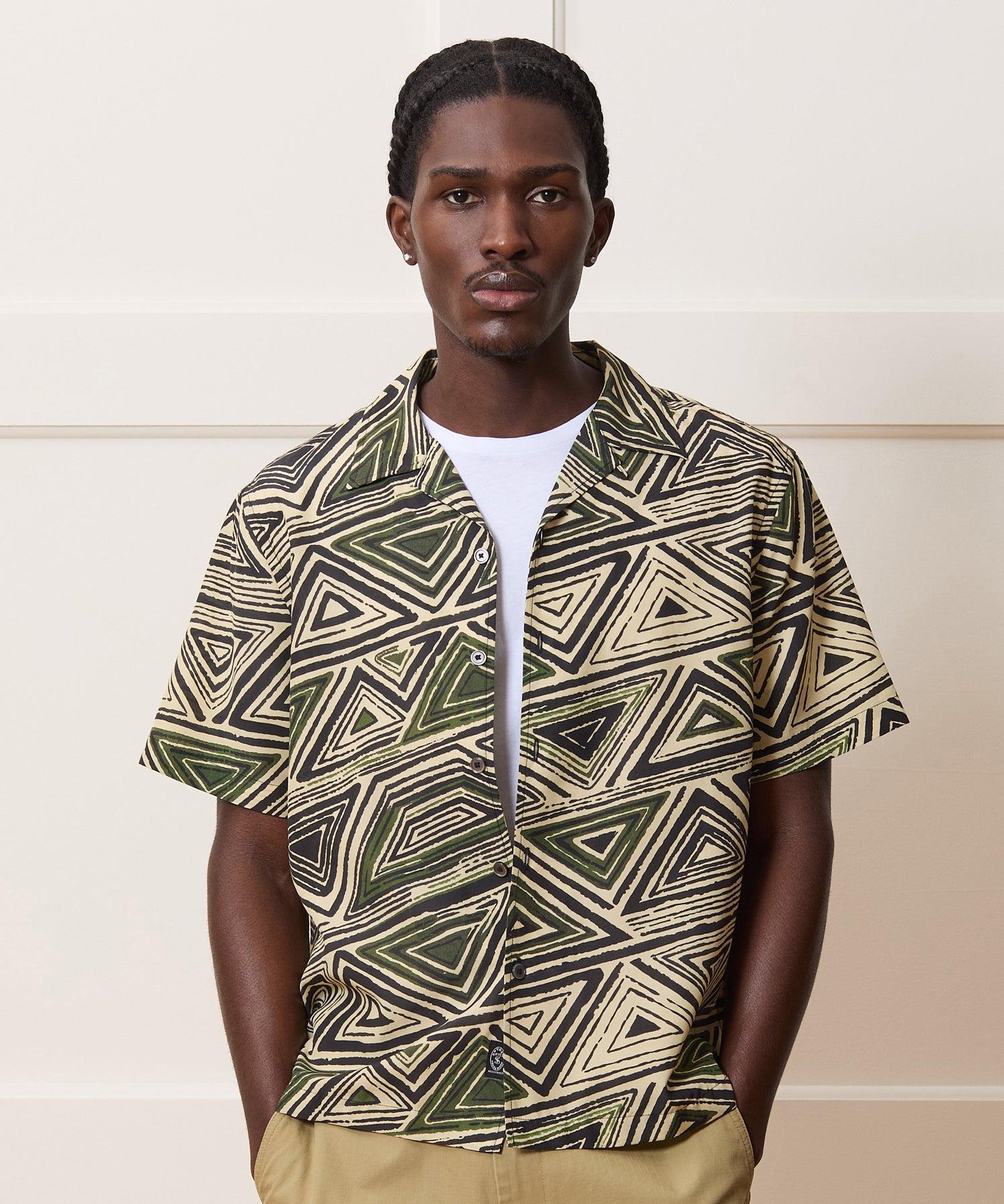 Cropped Silk-Cotton Camp Collar Shirt Product Image