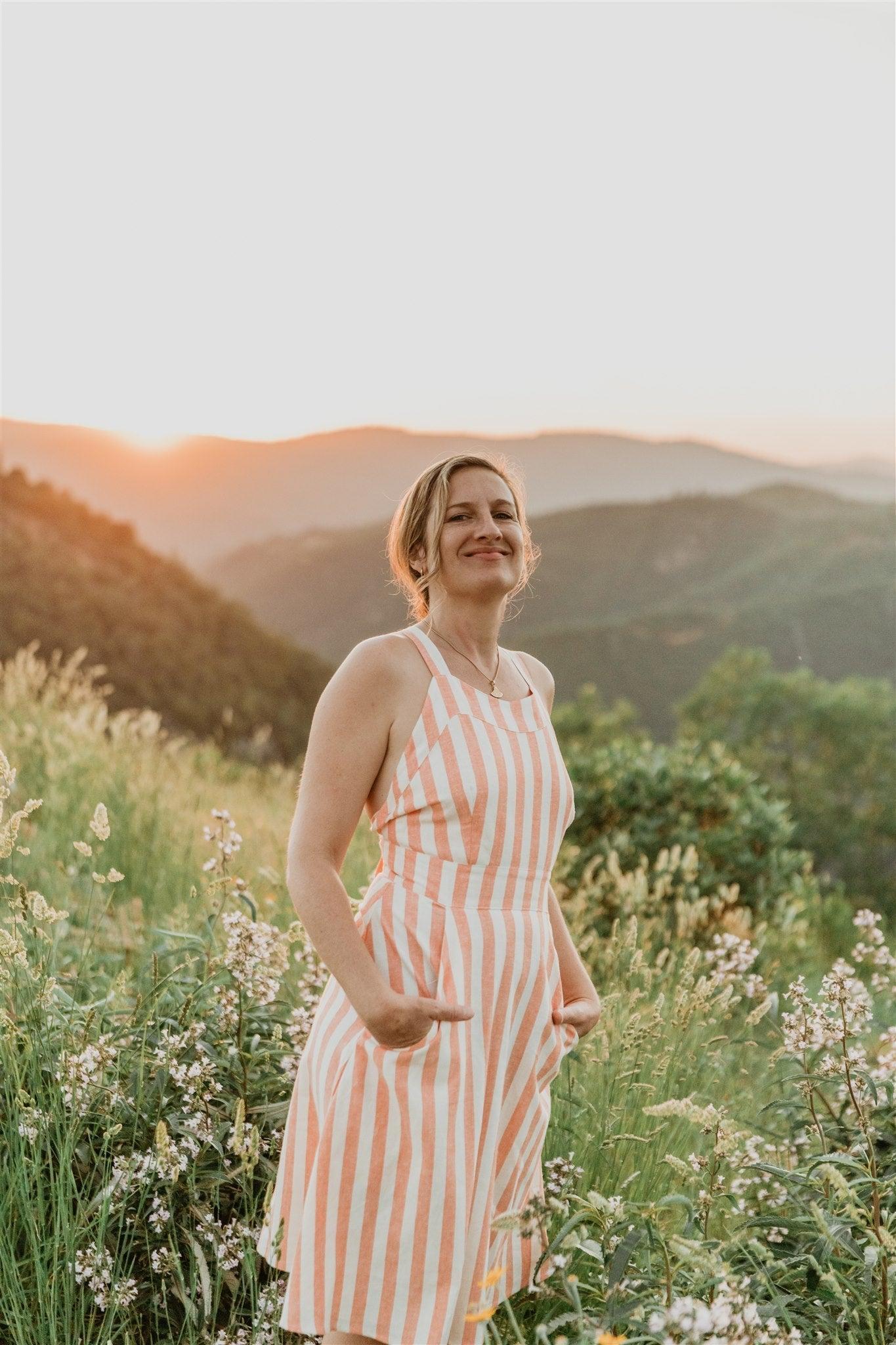 Juniper Dress in Pink Stripe Product Image