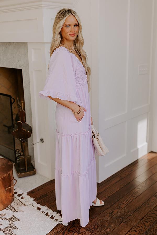Charming Glance Tiered Maxi Dress in Dusty Purple Product Image