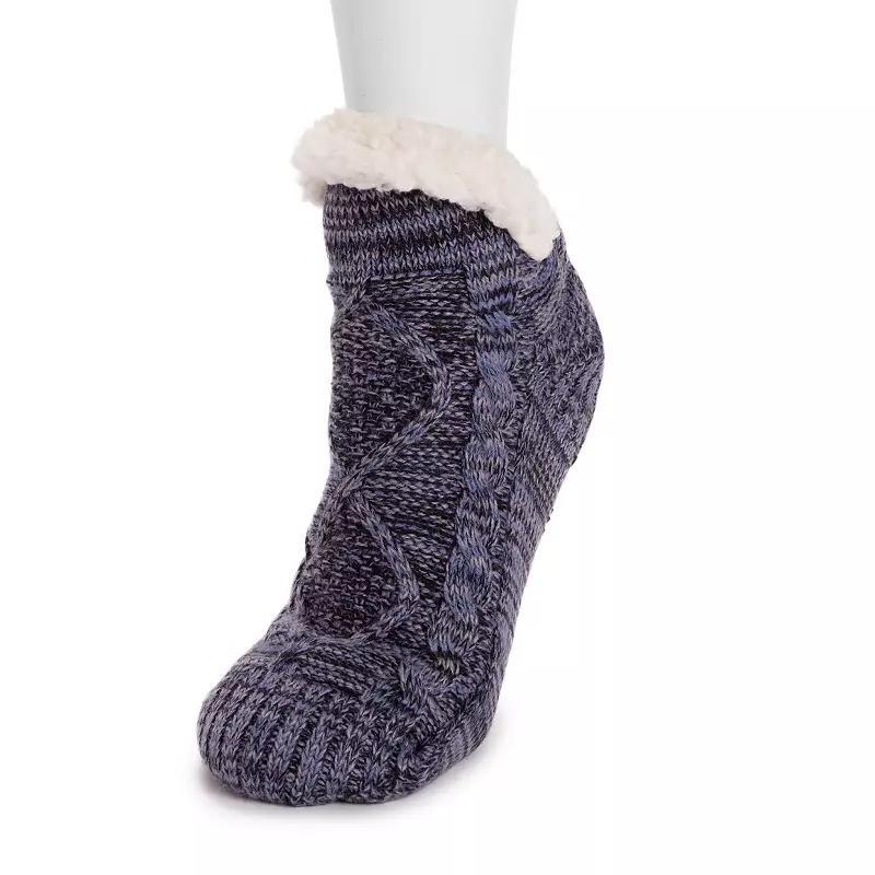 Women's MUK LUKS Short Slipper Socks, Size: SMLL/MEDM, Snowflake Blues Product Image